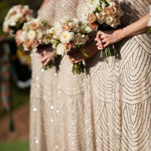 NWT | Adrianna Papell Art Deco Blouson Gown - Picture 4 of 10